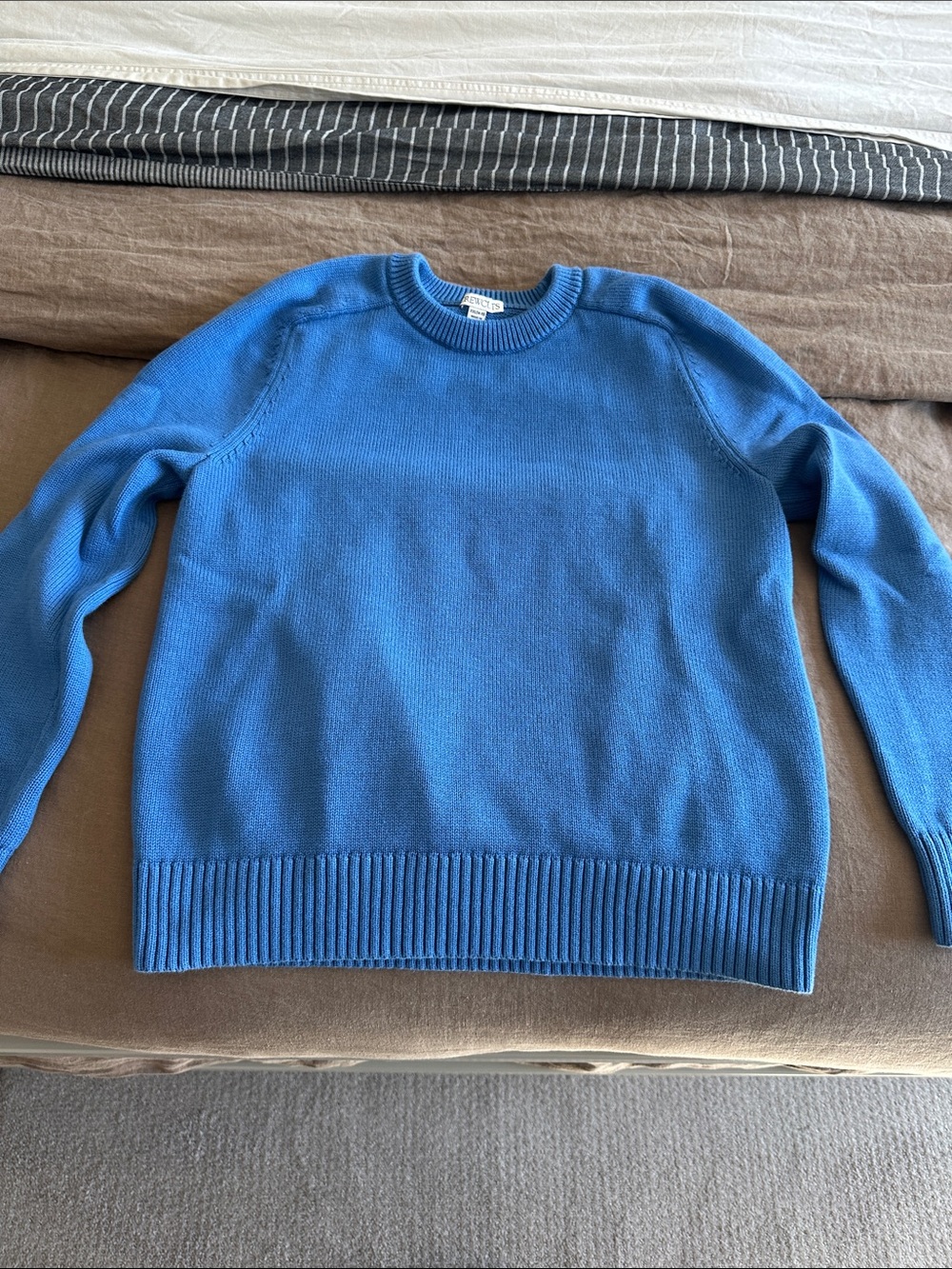 J-Crew Kids Crewneck Sweater in Bright Blue. 100% cotton